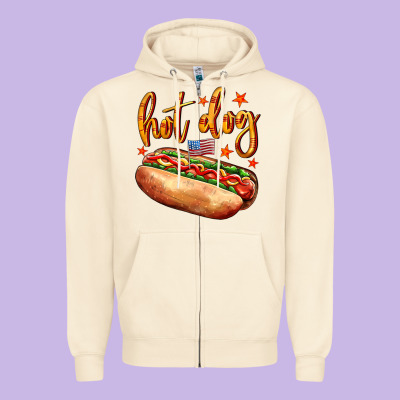 Hot Dog Zipper Hoodie Designed By Adodesignshop