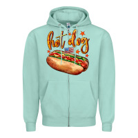 Seafoam hot dog Zipper Hoodie - AdoDesignShop