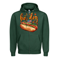 Sports Green hot dog Zipper Hoodie - AdoDesignShop