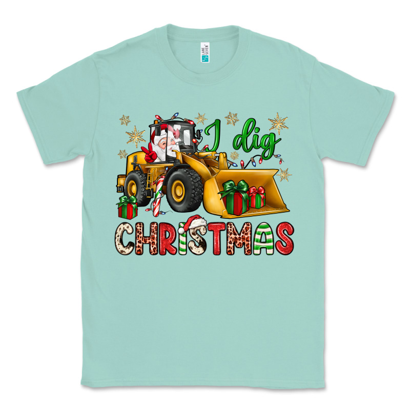 I Dig Christmas Bulldozer Santa Classic Tee by JahusDesignShop | Teevron