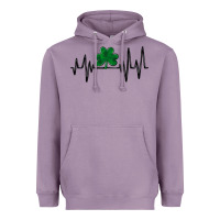 Lavender shamrock heartbeat Heavyweight Hoodie - MaliasSmallBusiness