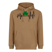 Toasted Coconut shamrock heartbeat Heavyweight Hoodie - MaliasSmallBusiness