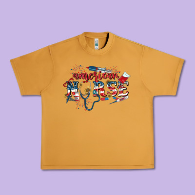 American Nurse 4th Of July Urban Heavy Tee Designed By Cowgirlartshop