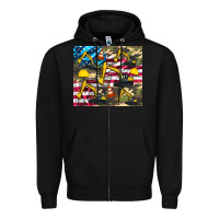 Black excavator American flag Zipper Hoodie - Artiststas