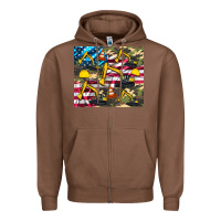 Chestnut excavator American flag Zipper Hoodie - Artiststas