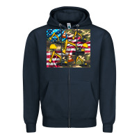 Navy excavator American flag Zipper Hoodie - Artiststas
