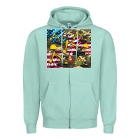 Seafoam excavator American flag Zipper Hoodie - Artiststas