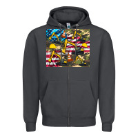 Smoke excavator American flag Zipper Hoodie - Artiststas