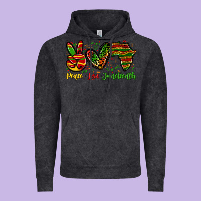 Vintage Hoodie peace love juneteenth