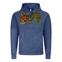 Vintage Denim peace love juneteenth Vintage Hoodie - Zillion Design Studio