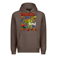 Coffee roaring into 6th grade Premium Hoodie - BundleAndBundleShop