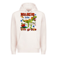 Pale Pink roaring into 6th grade Premium Hoodie - BundleAndBundleShop
