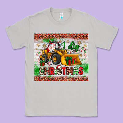 I Dig Christmas Bulldozer Santa Classic Tee Designed By Jahusdesignshop