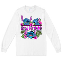White preview flower stitch 2nd grade Long Sleeve Tee - AdoDesignShop