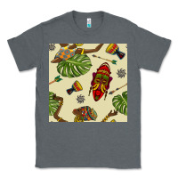 Charcoal Heather african woman and mask seamless pattern Classic Tee - BundleAndBundleShop