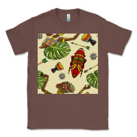 Chestnut african woman and mask seamless pattern Classic Tee - BundleAndBundleShop