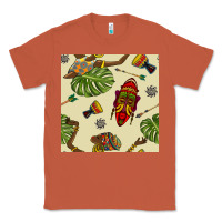 Copper african woman and mask seamless pattern Classic Tee - BundleAndBundleShop