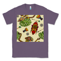 Lavender african woman and mask seamless pattern Classic Tee - BundleAndBundleShop