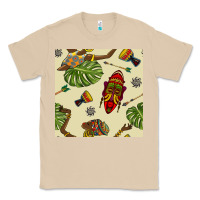 Mushroom african woman and mask seamless pattern Classic Tee - BundleAndBundleShop
