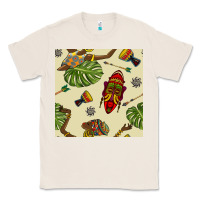 Natural african woman and mask seamless pattern Classic Tee - BundleAndBundleShop
