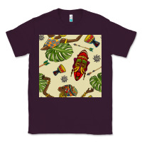 Plum african woman and mask seamless pattern Classic Tee - BundleAndBundleShop