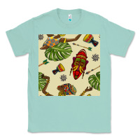 Seafoam african woman and mask seamless pattern Classic Tee - BundleAndBundleShop