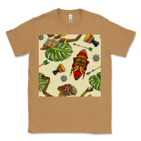 Toasted Coconut african woman and mask seamless pattern Classic Tee - BundleAndBundleShop