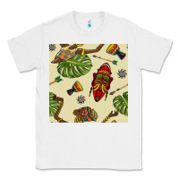 White african woman and mask seamless pattern Classic Tee - BundleAndBundleShop
