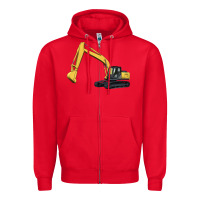 Red excavator Zipper Hoodie - Artiststas