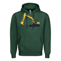 Sports Green excavator Zipper Hoodie - Artiststas