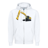White excavator Zipper Hoodie - Artiststas