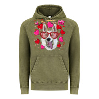 Vintage Olive valentine's day  white shepherd Vintage Hoodie - RanaPortraitStore