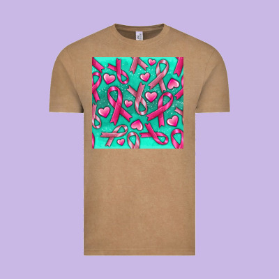 Cancer Ribbon With Heart Vintage Tee Designed By Texasbilliewilder