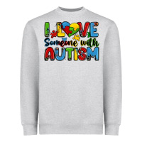 Heather Grey i love someone with autism Heavyweight Sweatshirt - Zillion Design Studio