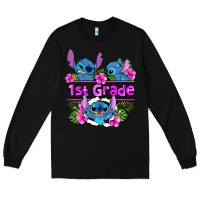 Black preview flower stitch 1st grade Long Sleeve Tee - AdoDesignShop