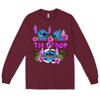 Burgundy preview flower stitch 1st grade Long Sleeve Tee - AdoDesignShop