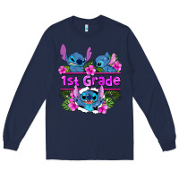 Navy preview flower stitch 1st grade Long Sleeve Tee - AdoDesignShop