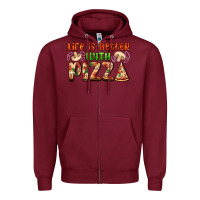 Burgundy life is better with pizza Zipper Hoodie - AdoDesignShop