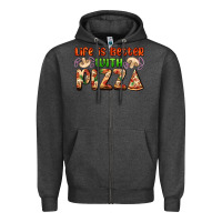Charcoal Heather life is better with pizza Zipper Hoodie - AdoDesignShop
