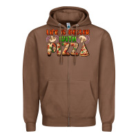 Chestnut life is better with pizza Zipper Hoodie - AdoDesignShop