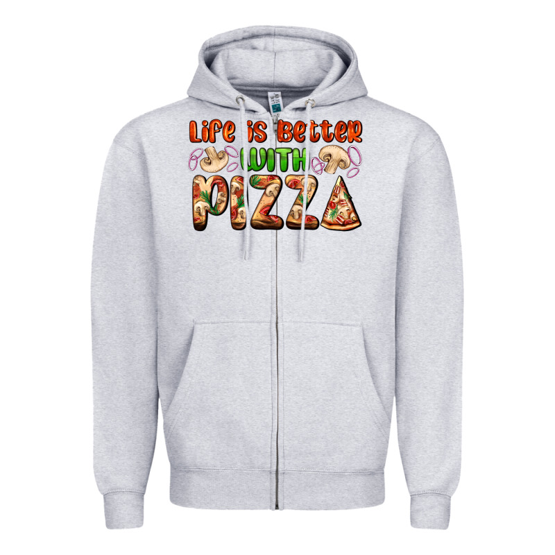 Life Is Better With Pizza Zipper Hoodie by AdoDesignShop | Teevron