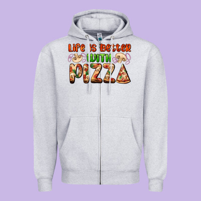 Life Is Better With Pizza Zipper Hoodie Designed By Adodesignshop