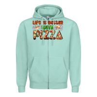 Seafoam life is better with pizza Zipper Hoodie - AdoDesignShop