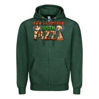 Sports Green life is better with pizza Zipper Hoodie - AdoDesignShop