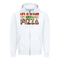 White life is better with pizza Zipper Hoodie - AdoDesignShop