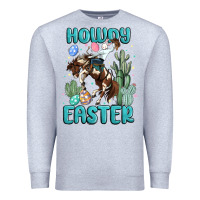 Heather Grey howdy easter Premium Sweatshirt - MaliasSmallBusiness