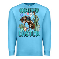 Ocean Blue howdy easter Premium Sweatshirt - MaliasSmallBusiness