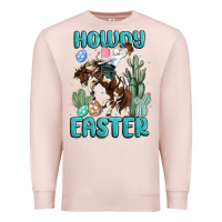 Pale Pink howdy easter Premium Sweatshirt - MaliasSmallBusiness