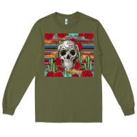 Army Green skull cactus Long Sleeve Tee - JahusDesignShop