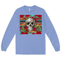 Colony Blue skull cactus Long Sleeve Tee - JahusDesignShop